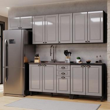 Imagem de Cozinha Completa Firenze 12 Portas 2 Gavetas 6171.164 Cinza/Titânio - Indékes