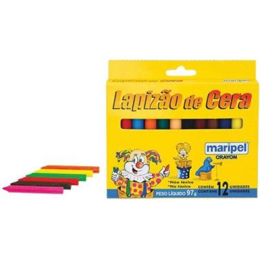 Imagem de Giz de Cera Gizão 12 Cores PCT com 06 - Maripel