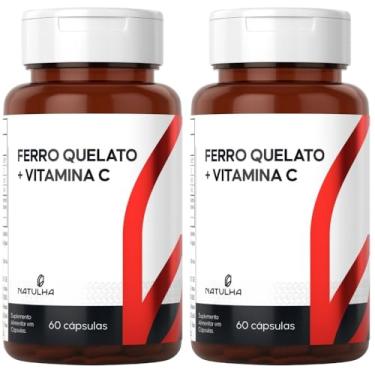 Imagem de KIT 2X Ferro Quelato + Vitamina C 60 Capsulas - Natulha