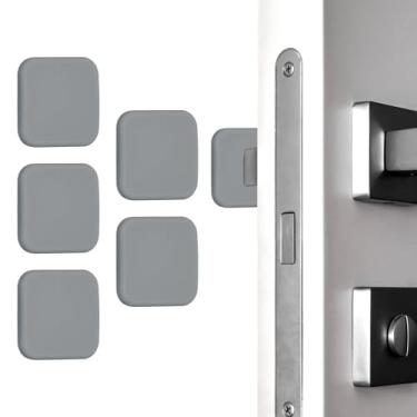 Imagem de PATIKIL 5 peças de protetor de parede para maçanetas de porta, 4 cm quadradas, batentes de porta de silicone, alça autoadesiva, almofada de amortecedor, protetor de parede silencioso para geladeira