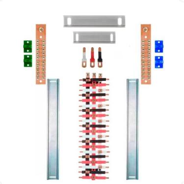 Imagem de Kit Barramento Trifásico 80A para 40 Circuitos com Termo Retrátil - Za