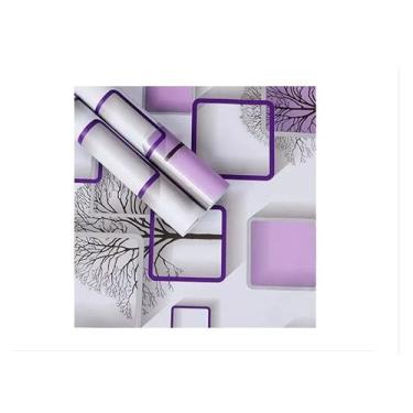 Imagem de Rolo de papel de parede autoadesivo Cube Lilac Design 10m x 60cm - Lig