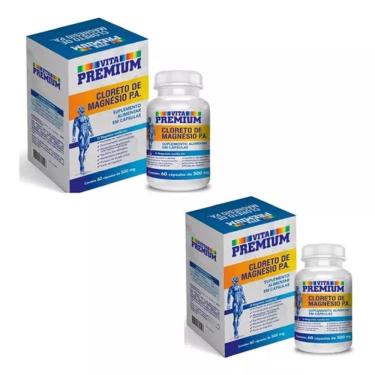 Imagem de Kit 2 Cloreto De Magnesio P. A. 60capsulas 500g Vita Premium
