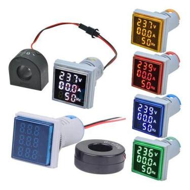 Imagem de Voltímetro 3em1 Amperímetro Frequência 0-99Hz Snetec SVQ3-22, Vermelho