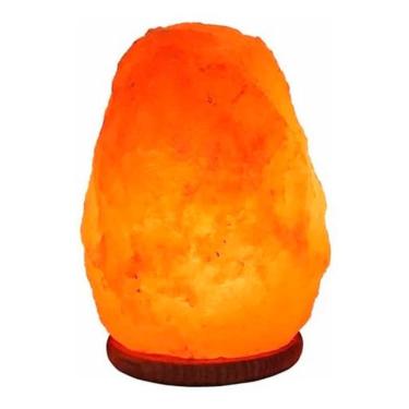 Imagem de Lâmpada de sal Himalayan Stone de 2-3 kg com base de madeira e lâmpada