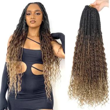 Imagem de Crochet Hair Diha Goddess Box Braids 24 polegadas, 8 pacotes T1B-30-27