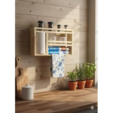 Imagem de Porta tempero cozinha condimentos parede organizador papel toalha - RV