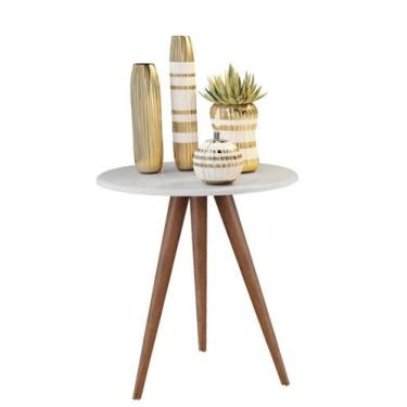 Imagem de Mesa Tampo 52cm Mdf Lateral Canto Tati Pé Palito 40cm Tripé  - Jthome,
