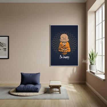 Imagem de Quadro Buda Baby Meditando - Be Happy - 70x50cm - Quadros On-line, Mol