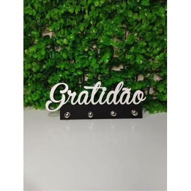 Imagem de Porta Chaves Personalizado Gratidão em MDF com 5 Ganchos - no-brand, 5