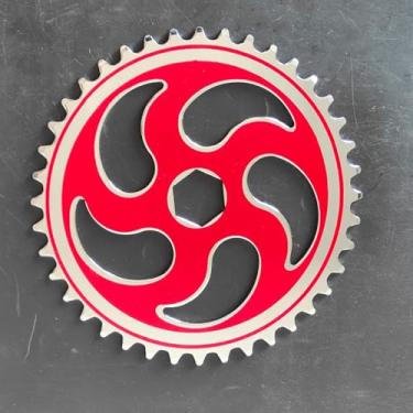 Imagem de CDHPOWER Kit de manivela de pedal de 5 cm de largura, peça 36T/40T/44T apenas roda dentada - roda dentada de manivela larga para bicicleta (vermelho, 40T)