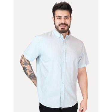 Imagem de Camisa Levis Masculina Relaxed Oxford Authentic Button Down Manga Curta Azul Claro-Masculino