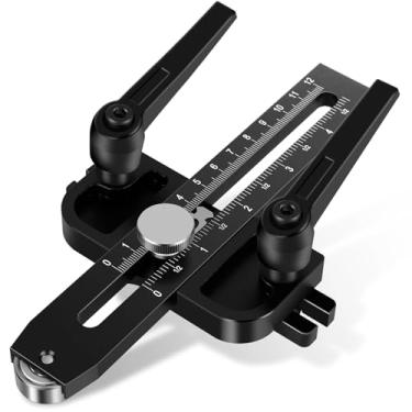 Imagem de Posicionador ajustável de instalação de porta de armário de liga de alumínio serra de mesa de rasgo fino de alta precisão para serra de mesa guia de gabarito para fazer cortes repetitivos de tiras