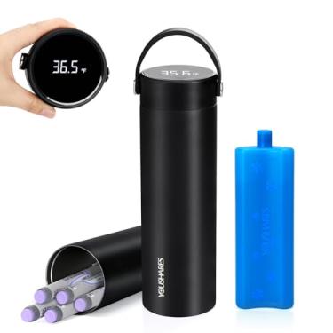 Imagem de Estojo de viagem refrigerador insulina YOUSHARES - Refrigeração verificada por 48 horas com visor de temperatura, frascos para caneta medicamento aprovados pela TSA com visor digital temperatura ℃/℉