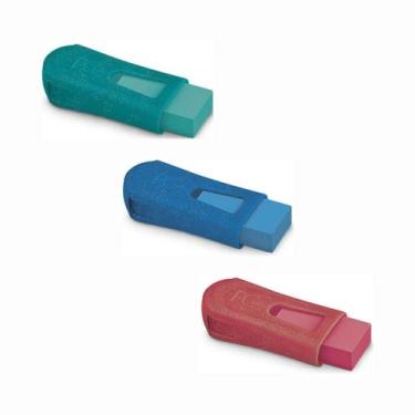 Imagem de kit Apontador Com Deposito FC Mix Glitz Com Borracha 3 Unidades Faber-