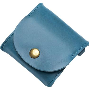 Imagem de Bolsa de moedas Squeeze, bolso lunar, feita à mão, carteira para homens e mulheres, carteira pequena minimalista para moedas, Azul marinho