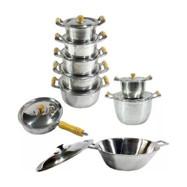 Imagem de Jogo Caçarola Frigideira Caldeirões e Tacho Alumínio Fundido