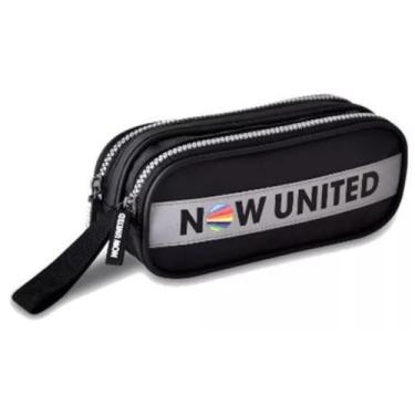 Imagem de Estojo Escolar Duplo Juvenil Escolar Now United Preto e Cinza Clio, pr