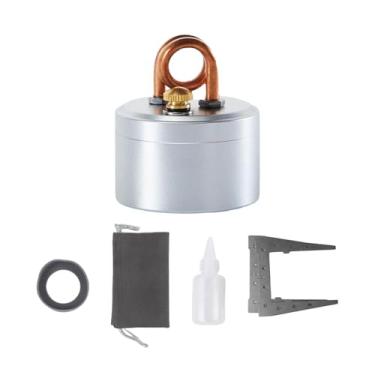 Imagem de UGPLM Fogão portátil para camping, à prova de vento, leve e compacto, ideal para caminhadas, piqueniques, ferver água e fazer churrasco ao ar livre, Prata