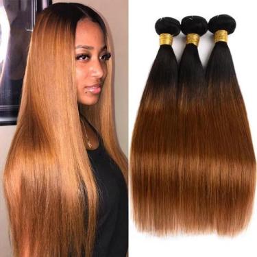 Imagem de Pacotes de cabelo MAMART Ombre Brown Straight Brazilian 8-30