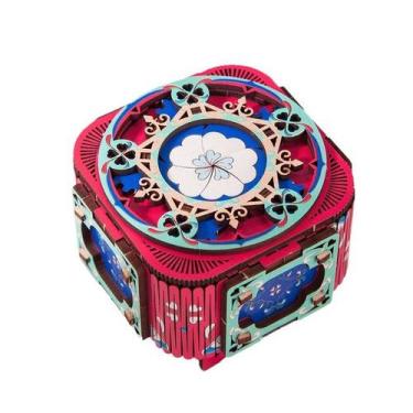 Imagem de Kit de caixa de música de madeira Fairy Tale DIY Hand Crank Puzzles - 