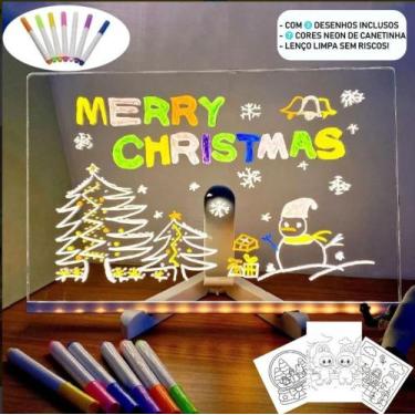 Imagem de Lousa Mágica Infantil Luz Led Placas Emissoras Com 3 Desenho - china