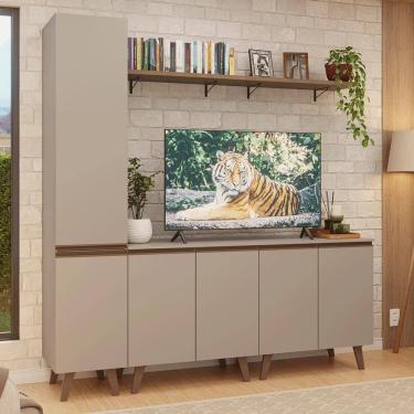 Imagem de Rack Para Até 70 Polegadas + Prateleira 200cm Nice Madesa 02 Crema