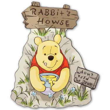 Imagem de Open Road Brands Disney Decoração de parede de madeira Ursinho Pooh Coelho Howse - Linda arte de parede Ursinho Pooh para quarto ou berçário