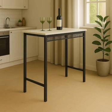 Imagem de Bancada Passa prato Cozinha americana apartamento Multiuso Estilo Industrial Gourmet (Off-White)