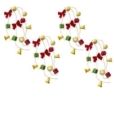 Imagem de Conjunto de decoração de Natal: corrente com pingente, bola, presente, sino, laço(Kit 4 Correntes)