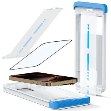 Imagem de DDDDECADE Protetor de tela para iPhone 15 Pro, vidro temperado de grau militar, kit OneTouch, acessórios para celular, sem bolhas, fácil remoção de poeira, fácil instalação [1 unidade]