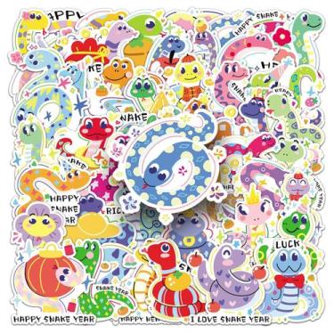 Imagem de Adesivos Cute Snake Cartoon Reptile impermeáveis, 50 unidades - yiweis