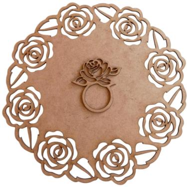 Imagem de Kit 10 Sousplat Supla Provençal + Porta Guardanapo Anel Mdf