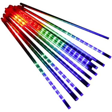 Imagem de Luzes LED para chuva de meteoros ao ar livre, 50 cm, branco quente, impermeável Ip65, certificado UL, ideal para jardins, ruas, tubos de PVC de fácil instalação