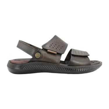 Imagem de Sandália Pegada Masculina Couro Cravo, M, Anilina cravo, 41