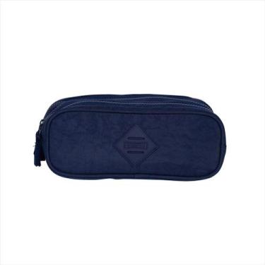 Imagem de Estojo Sestini 3 divisórias crinkle azul