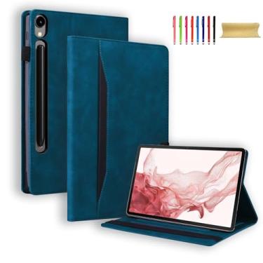 Imagem de Capa flip para Samsung Galaxy Tab S11 Ultra 37.1 cm 2025 SM-X930 X936B, capa protetora para tablet Galaxy Tab S11 Utlra, azul
