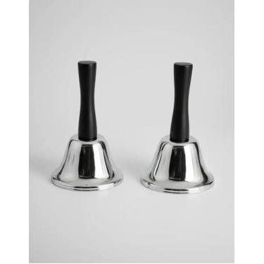 Imagem de Kit Sino Sineta De Mão Campainha 2 Unidades Prateado - Western