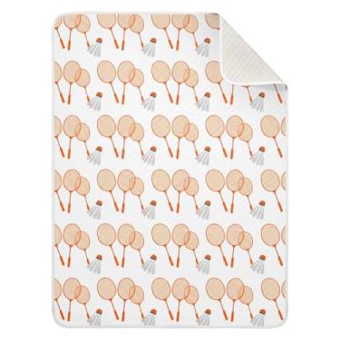 Imagem de Wassud Cobertor de bebê com raquetes de badminton para meninos e meninas, cobertor infantil essencial para recém-nascidos, cobertores macios para bebês 76 x 101 cm
