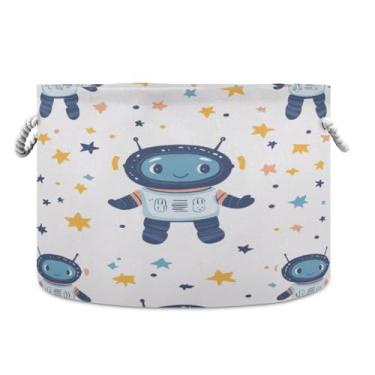 Imagem de WELLDAY Cesta de corda de algodão C Cesta de lavanderia de bebê para sala de estar, lavanderia, berçário, travesseiros, decoração de casa