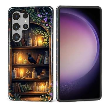 Imagem de DAIZAG Capa para Samsung Galaxy S25 Ultra, linda capa de telefone para meninas e mulheres, capa protetora resistente a arranhões à prova de choque - estante de livros Witchy Dark Academia