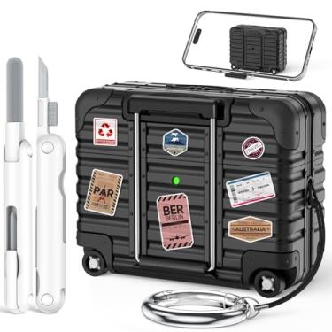 Imagem de Capa para AirPods Pro 3 2025 com trava e suporte de telefone, capa fofa e engraçada para AirPods Pro 3ª geração com kit de limpeza e chaveiro, capa rígida para Air Pods Pro 3 para mulheres e homens