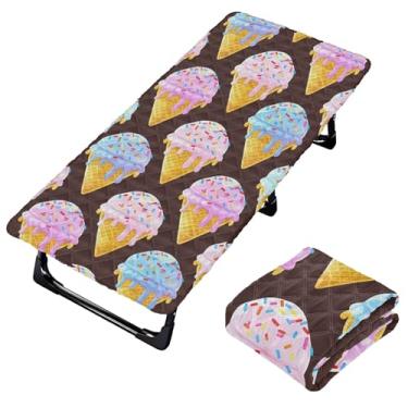 Imagem de Burbuja Lençol colorido para berço de sorvete para crianças, lençol de cochilo acolchoado portátil com faixa elástica para meninas e meninos, lavável na máquina, 63,5 x 127 cm