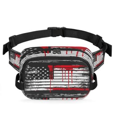 Imagem de Pochete retrô da bandeira da América para mulheres e homens com alça ajustável, bolsa transversal, bolsa de peito, bolsas de bumbum, bolsa de estilingue, Cor 7