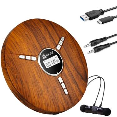 Imagem de KLIM Discman Portable CD Player with a Built-in Battery - NEW Version - Ideal Car CD Player with Earphones - Compatible CD-R CD-RW MP3 Compact Mini CD Players Personal CD Walkman - Wood