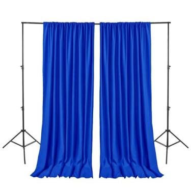 Imagem de Cortinas de fundo de poliéster azul Hiasan 152x244 cm Conjunto de 2