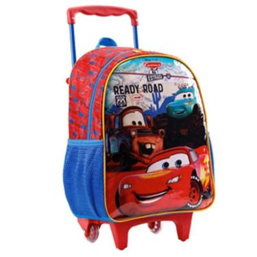 Imagem de Mochila Escolar Meninos Carros Mc Queen Reforçada Com Rodinhas - Carros - Xeryus Vermelho
