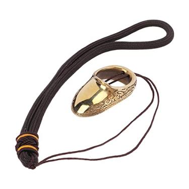 Imagem de KIMISS Anéis de Polegar para Tiro Com – Protetor de Dedo de Latão Com Design Gravado e Corda Anti-perda para Caça Ao Ar Livre (17#)