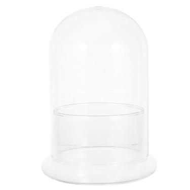 Imagem de Hemobllo Pote de terrário de vidro com tampa, mini vaso de mesa para terrário - Garrafa hidropônica de jardim para micro paisagem de musgo, vaso de vidro decorativo pequeno para mesa de casa