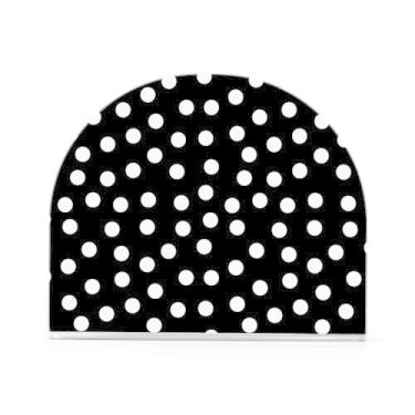 Imagem de Porta-guardanapos de acrílico de bolinhas pretas, suporte de papel de banheiro em forma de U, serve para 50-60 guardanapos, dispensador de bandeja de papel